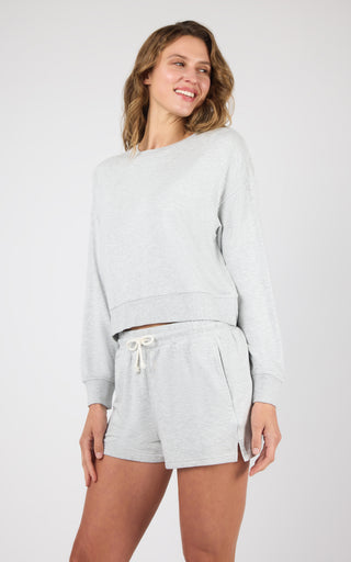 Terry Sunset Bay Meet & Greet L/S Pullover Top + Terry Sunset Bay Short w/ Side Slit and Drawcord 2P - 90 Degree by Reflex