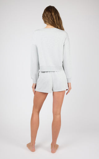 Terry Sunset Bay Meet & Greet L/S Pullover Top + Terry Sunset Bay Short w/ Side Slit and Drawcord 2P - 90 Degree by Reflex