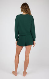 Terry Sunset Bay Meet & Greet L/S Pullover Top + Terry Sunset Bay Short w/ Side Slit and Drawcord 2P - 90 Degree by Reflex