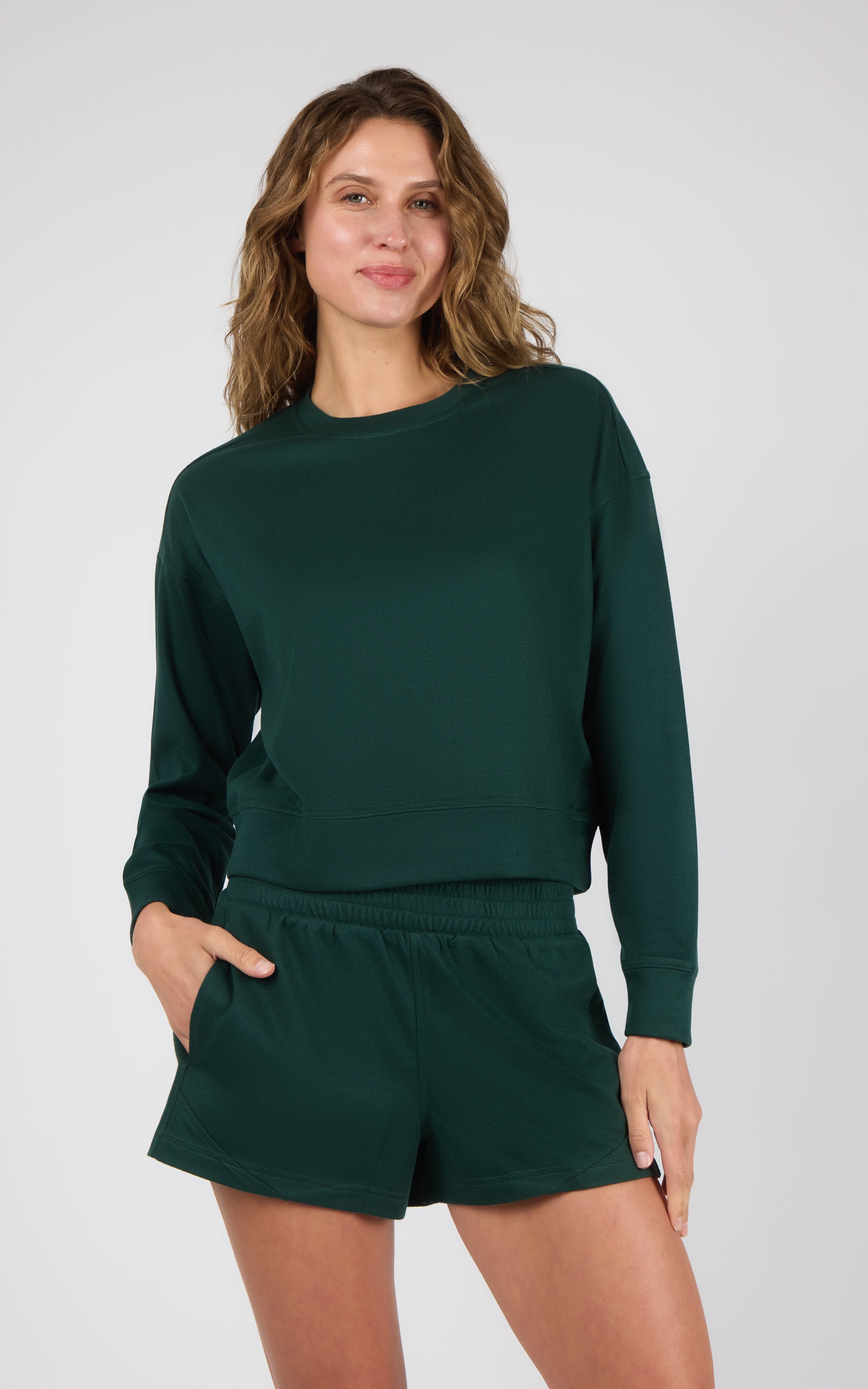 Plush Rib Avenlee Long Sleeve & New Flow Short Set