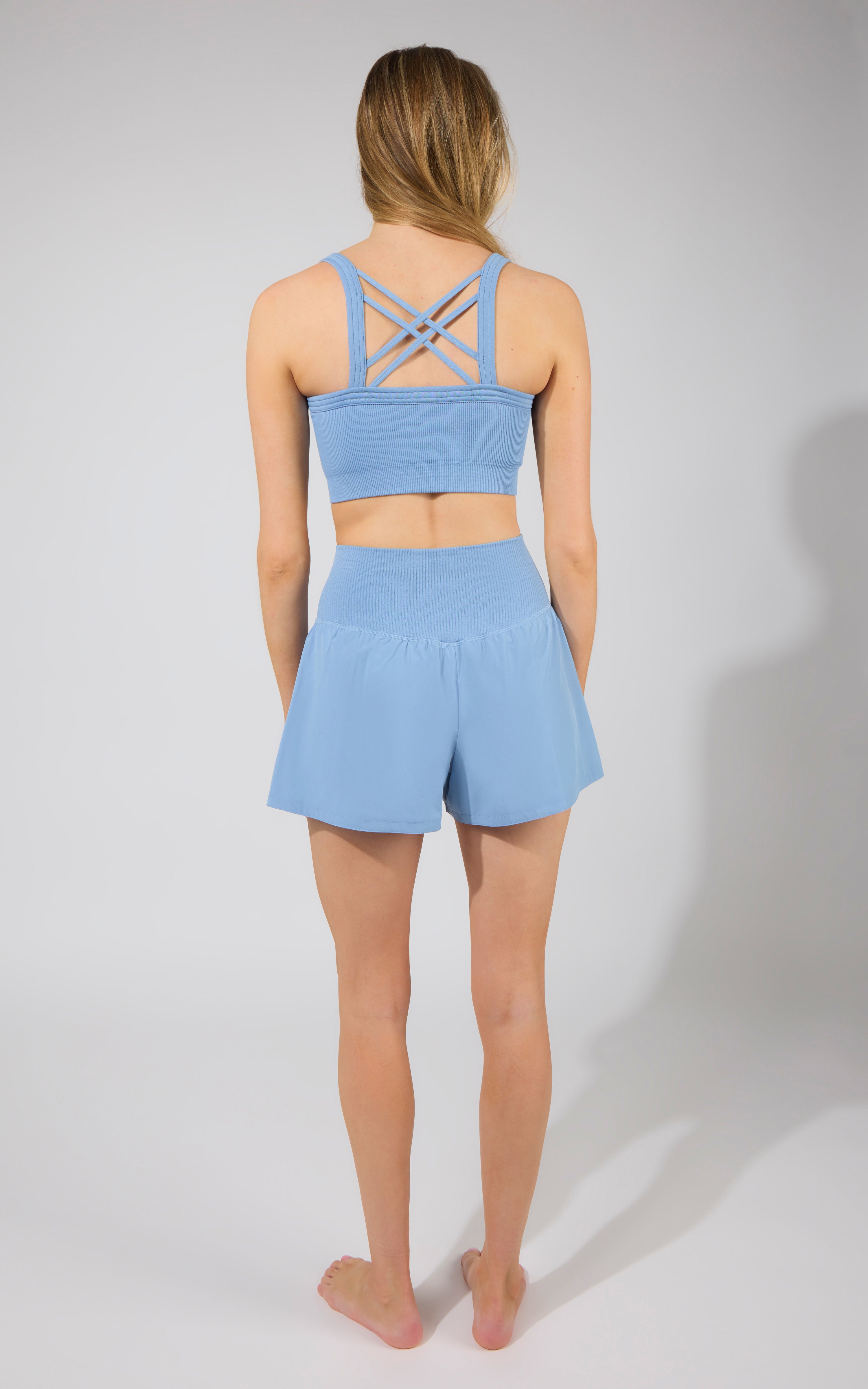 Strappy Back Bra Tank & Short Set - 90 Degree by Reflex