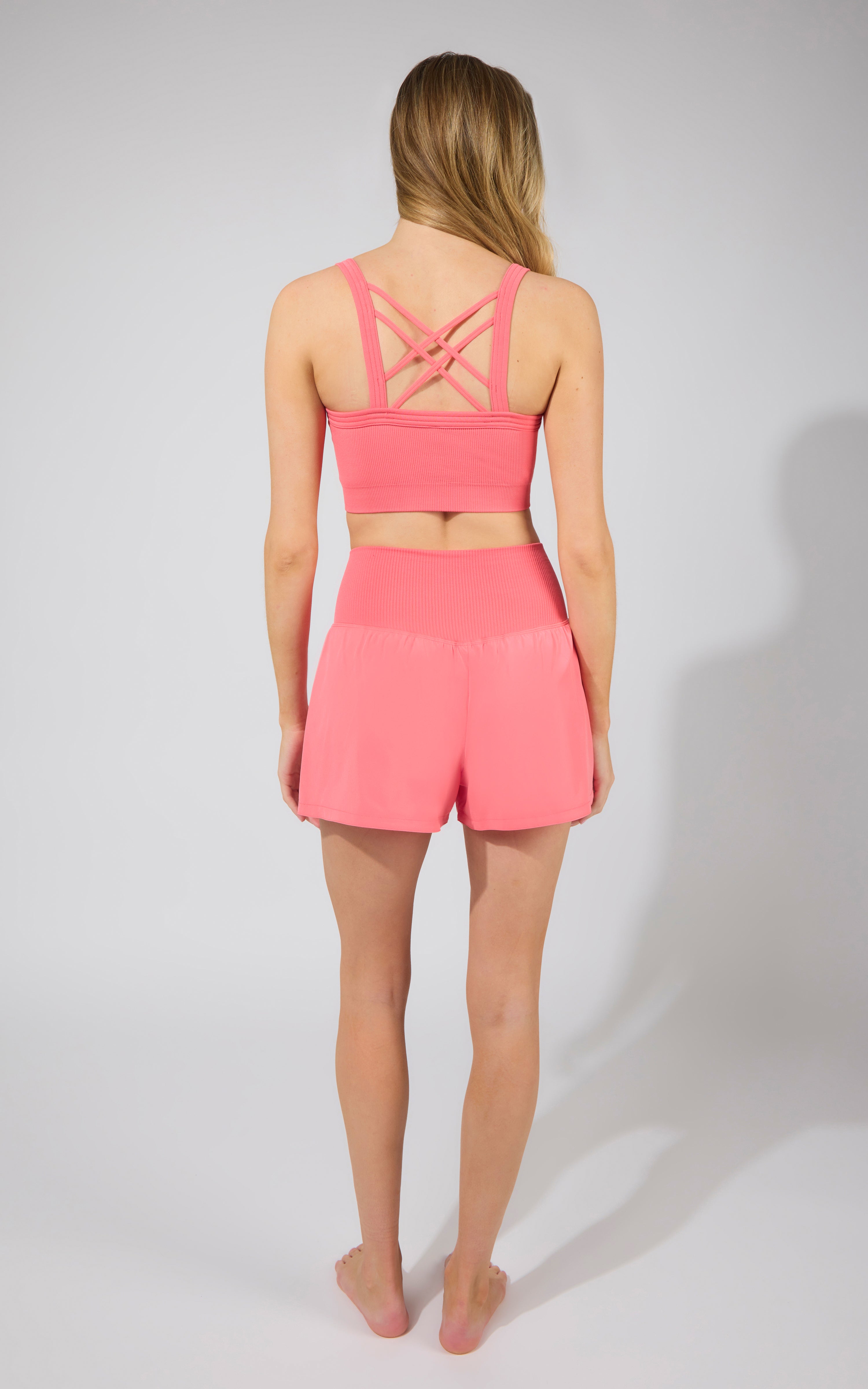 Strappy Back Bra Tank & Short Set - 90 Degree by Reflex