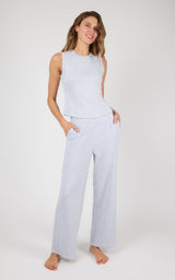 Ribbed Tank & Loop Terry Wide Leg Pant Set - 90 Degree by Reflex