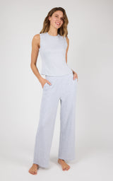 Ribbed Tank & Loop Terry Wide Leg Pant Set