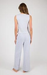 Ribbed Tank & Loop Terry Wide Leg Pant Set - 90 Degree by Reflex