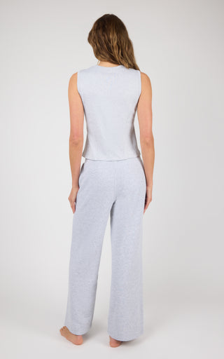 Ribbed Tank & Loop Terry Wide Leg Pant Set - 90 Degree by Reflex