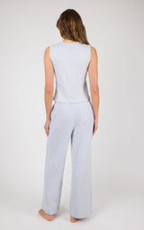Ribbed Tank & Loop Terry Wide Leg Pant Set