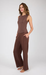 Ribbed Tank & Loop Terry Wide Leg Pant Set