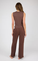 Ribbed Tank & Loop Terry Wide Leg Pant Set - 90 Degree by Reflex