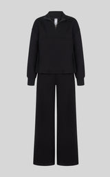 Girls 3 PC Softlite Alara Half-Zip, Noa Wide Leg Pant & Bag Set - Black Combo - 2