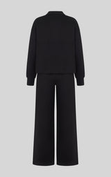 Girls 3 PC Softlite Alara Half-Zip, Noa Wide Leg Pant & Bag Set - Black Combo - 3