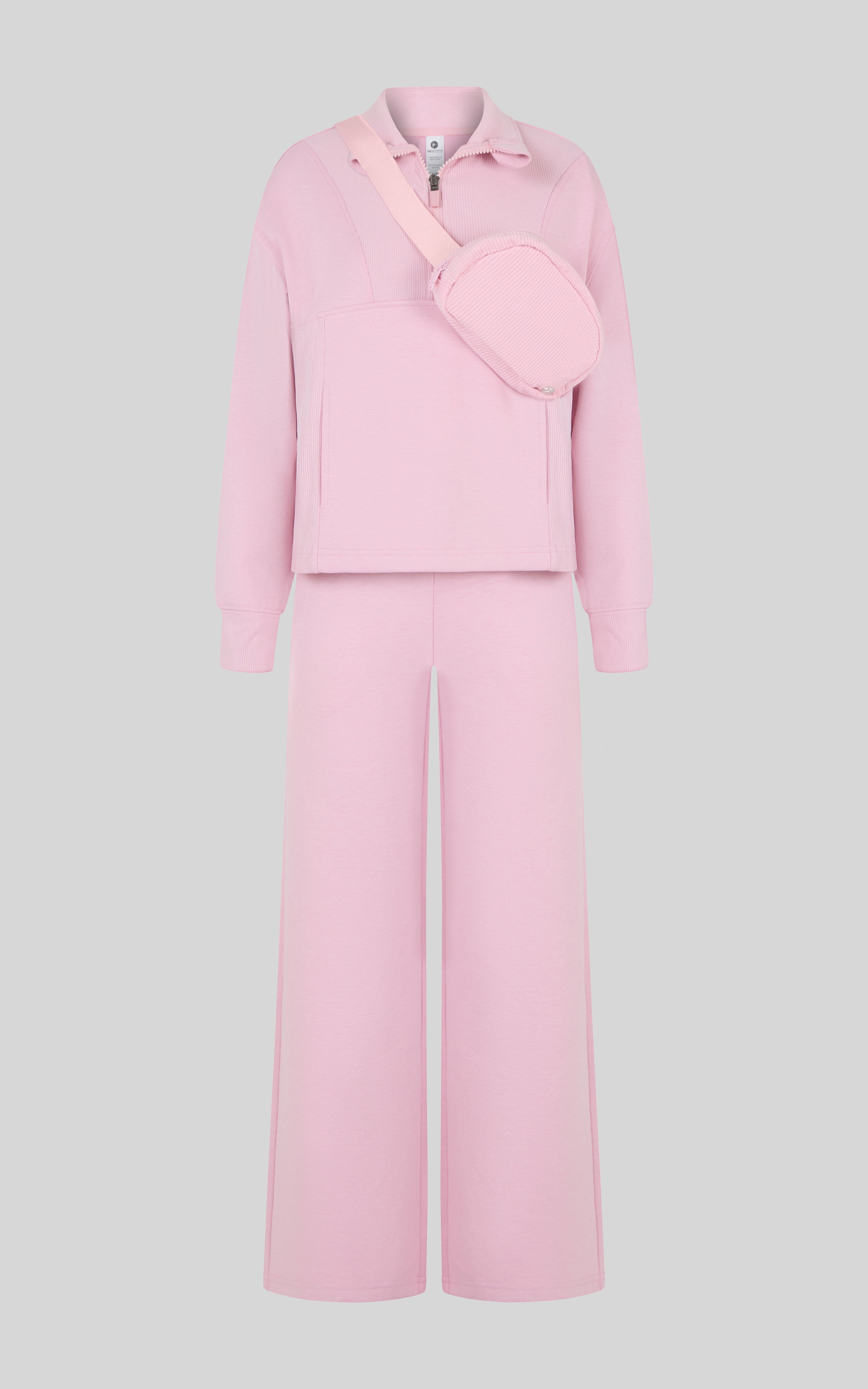 Girls Softlite Alara Half-Zip & Noa Pant Set - HTR. BLEACHED MAUVE