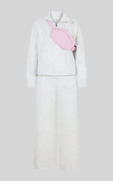 Girls Softlite Alara Half-Zip & Noa Pant Set - HTR.LT. GREY COMBO