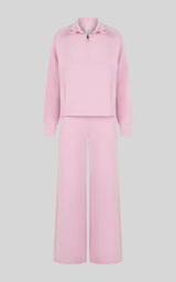 Girls 3 PC Softlite Alara Half-Zip, Noa Wide Leg Pant & Bag Set - Htr.Bleached Mauve - 3