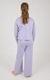 Girls 3 PC Softlite Alara Half-Zip, Noa Wide Leg Pant & Bag Set - Htr.Heirloom Lilac - 3