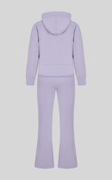 Girls 3 PC Softlite Kaelia Full-Zip Hoodie, Flare Pant & Bag Set - Htr.Heirloom Lilac - 3
