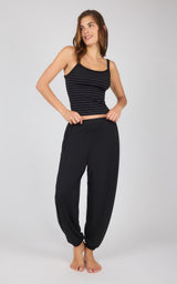 Rib Replay Tank + Brushed Jersey Flow Zone Jogger With Cinched Cuffs and Side Pockets Set - 90 Degree by Reflex