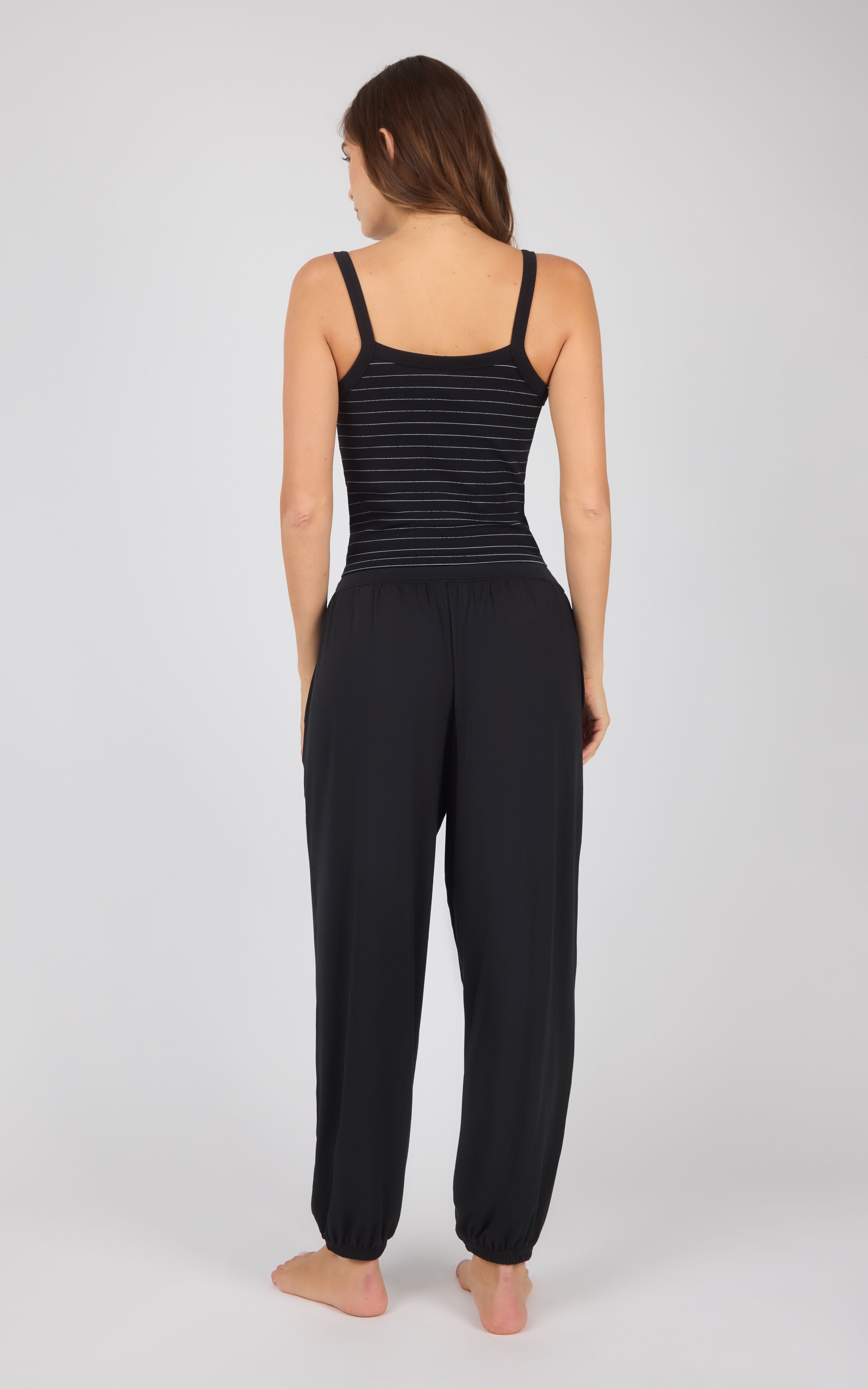 Rib Replay Tank + Brushed Jersey Flow Zone Jogger With Cinched Cuffs and Side Pockets Set - 90 Degree by Reflex