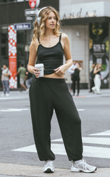 Ribbed Replay Tank & Brushed Jersey Jogger Set - 90 Degree by Reflex
