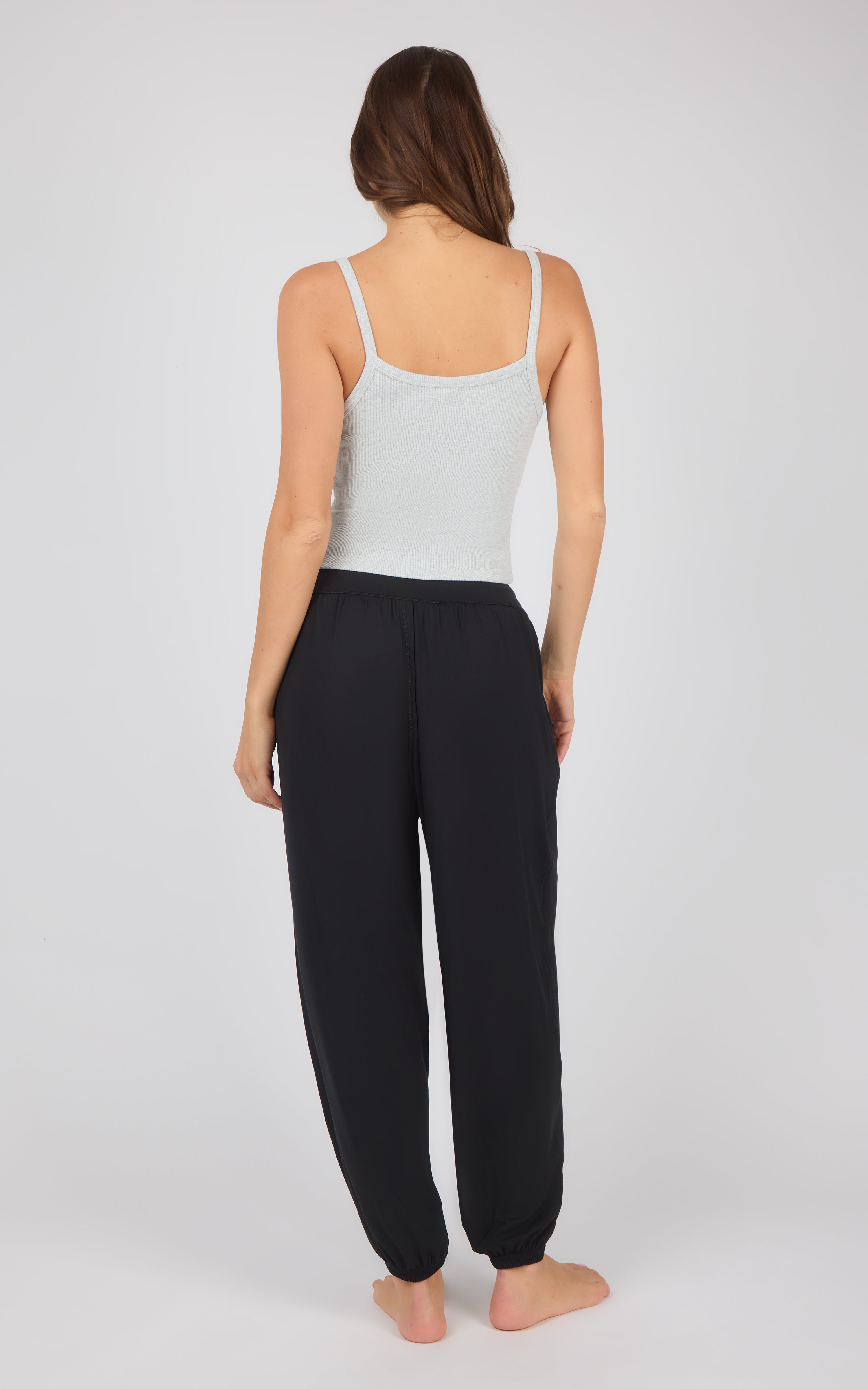 Rib Replay Tank + Brushed Jersey Flow Zone Jogger With Cinched Cuffs and Side Pockets Set - 90 Degree by Reflex