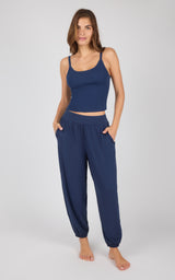 Rib Replay Tank + Brushed Jersey Flow Zone Jogger With Cinched Cuffs and Side Pockets Set - 90 Degree by Reflex