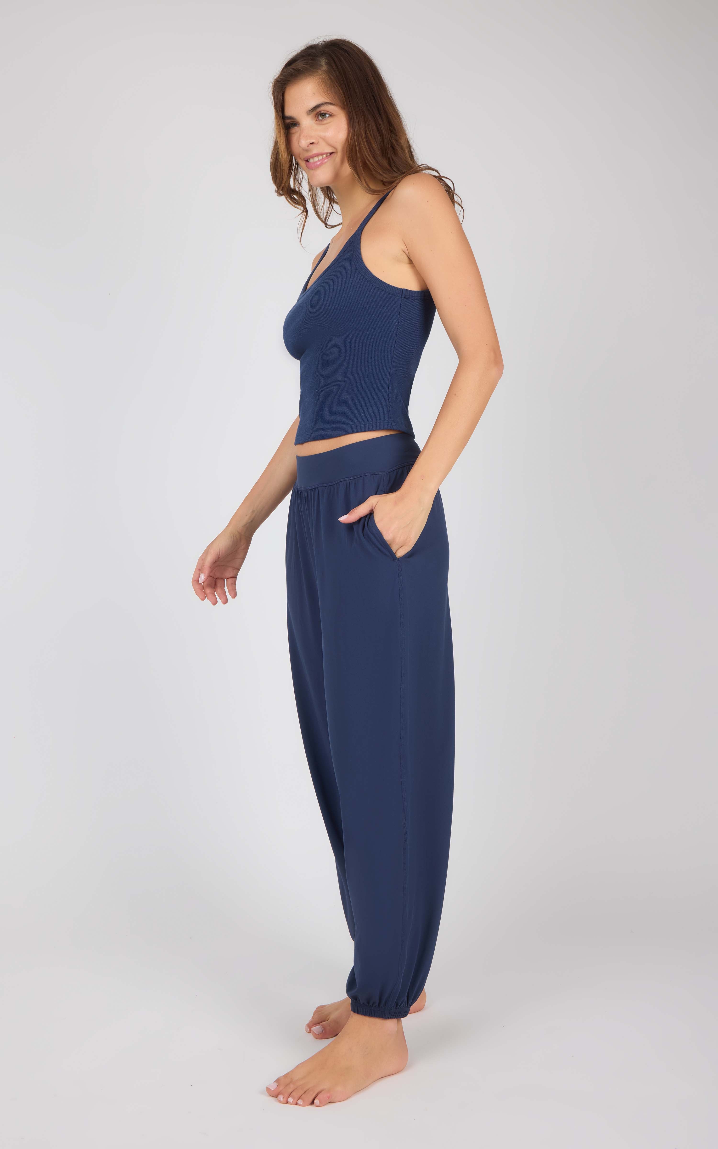 Ribbed Replay Tank & Brushed Jersey Jogger Set - 90 Degree by Reflex