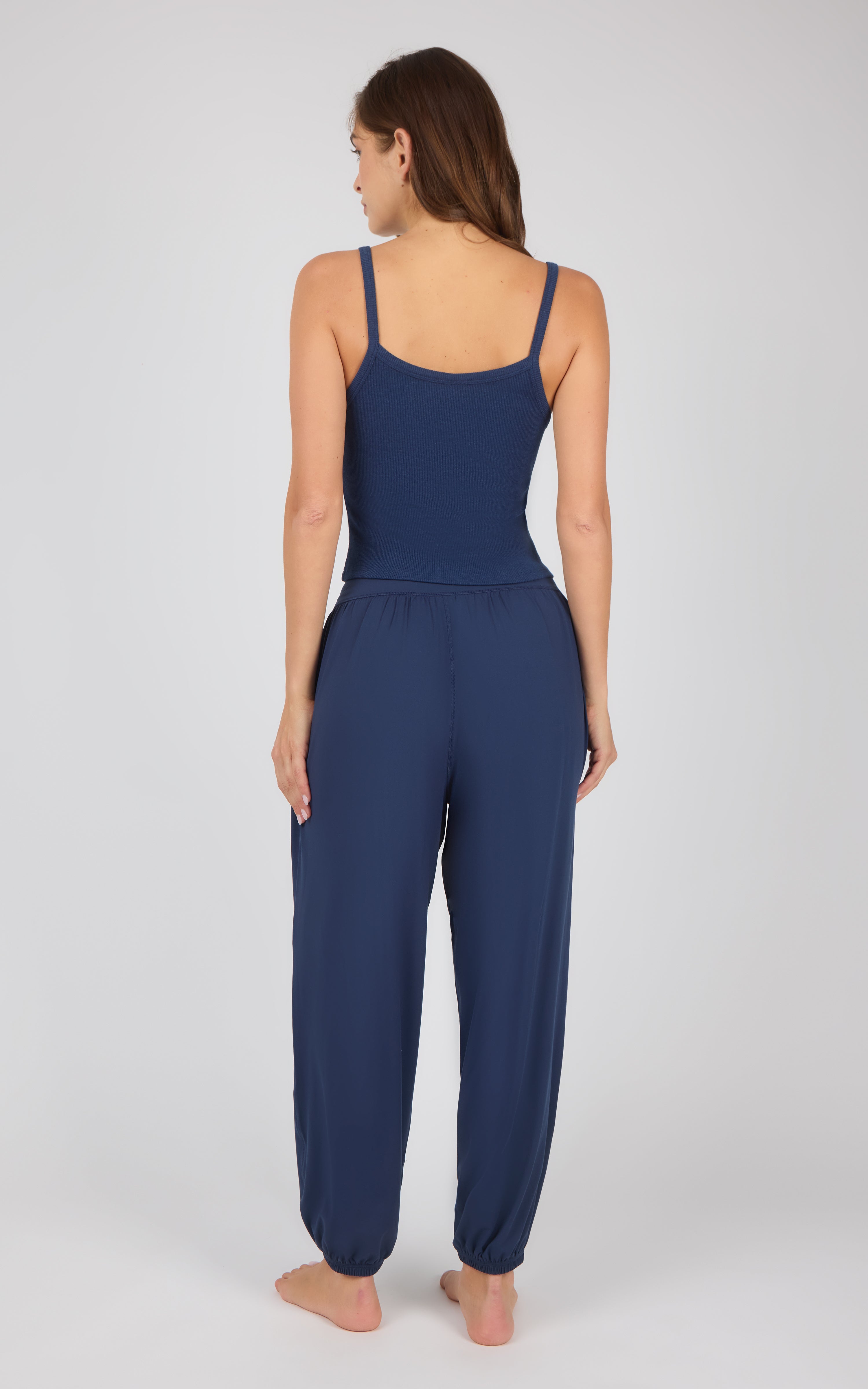 Rib Replay Tank + Brushed Jersey Flow Zone Jogger With Cinched Cuffs and Side Pockets Set - 90 Degree by Reflex