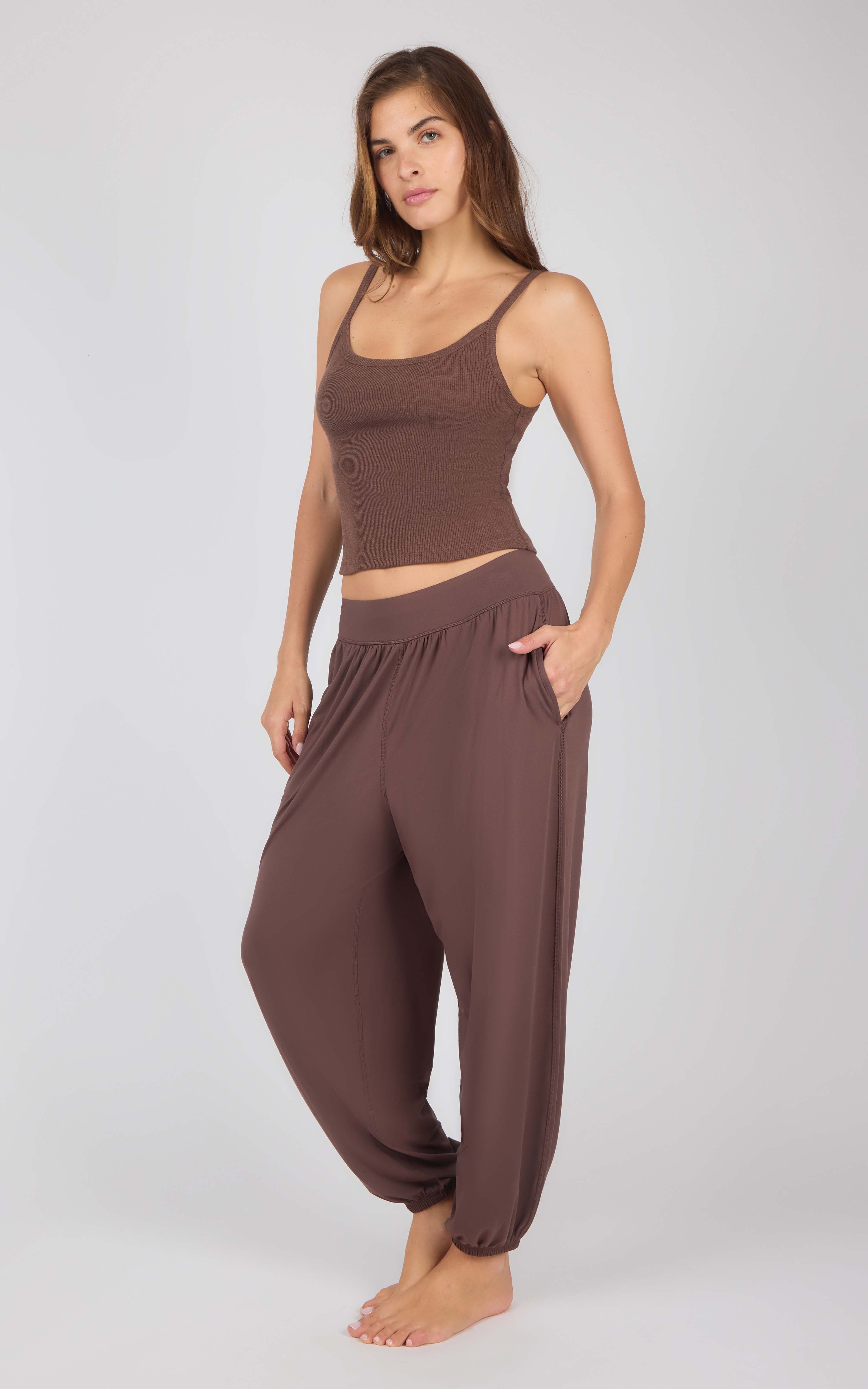 Ribbed Replay Tank & Brushed Jersey Jogger Set - 90 Degree by Reflex