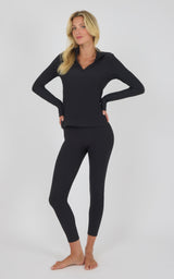 Chill Tech Rib Audra Half Zip Jacket & Everyday Ankle Tight Set - 90 Degree by Reflex
