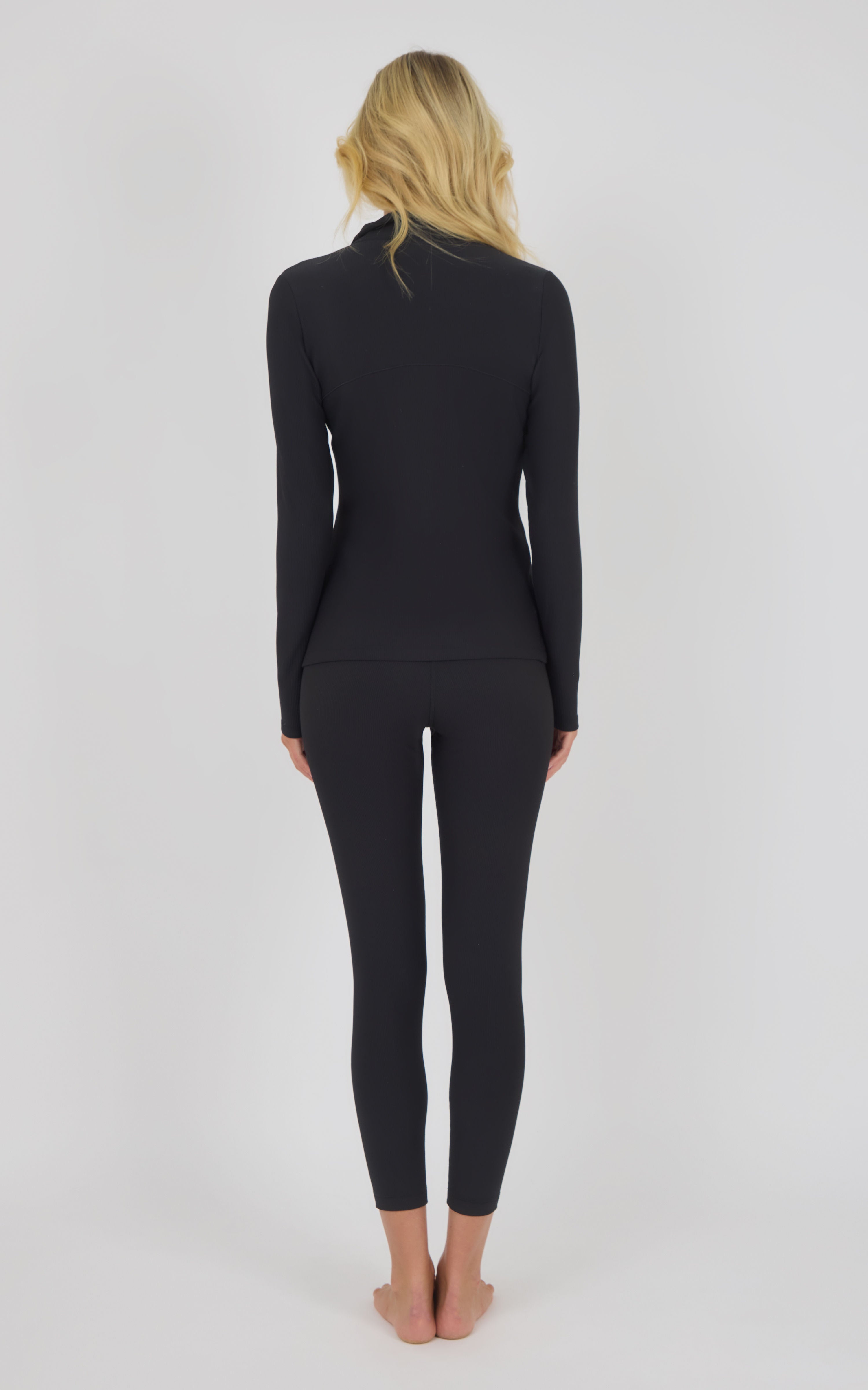Chill Tech Rib Audra Half Zip Jacket & Everyday Ankle Tight Set - 90 Degree by Reflex