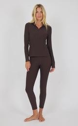 Chill Tech Rib Audra Half Zip Jacket & Everyday Ankle Tight Set - 90 Degree by Reflex