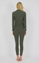 Chill Tech Rib Audra Half Zip Jacket & Everyday Ankle Tight Set - 90 Degree by Reflex