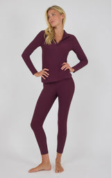Chill Tech Rib Audra Half Zip Jacket & Everyday Ankle Tight Set - 90 Degree by Reflex