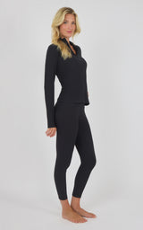 Chill Tech Rib Audra Half Zip Jacket & Everyday Ankle Tight Set - 90 Degree by Reflex
