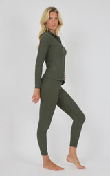 Chill Tech Rib Audra Half Zip Jacket & Everyday Ankle Tight Set - 90 Degree by Reflex