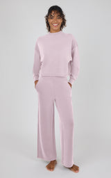 Sandwash Softlite Mock Neck Long Sleeve & Wide Leg Ankle Pant Set image