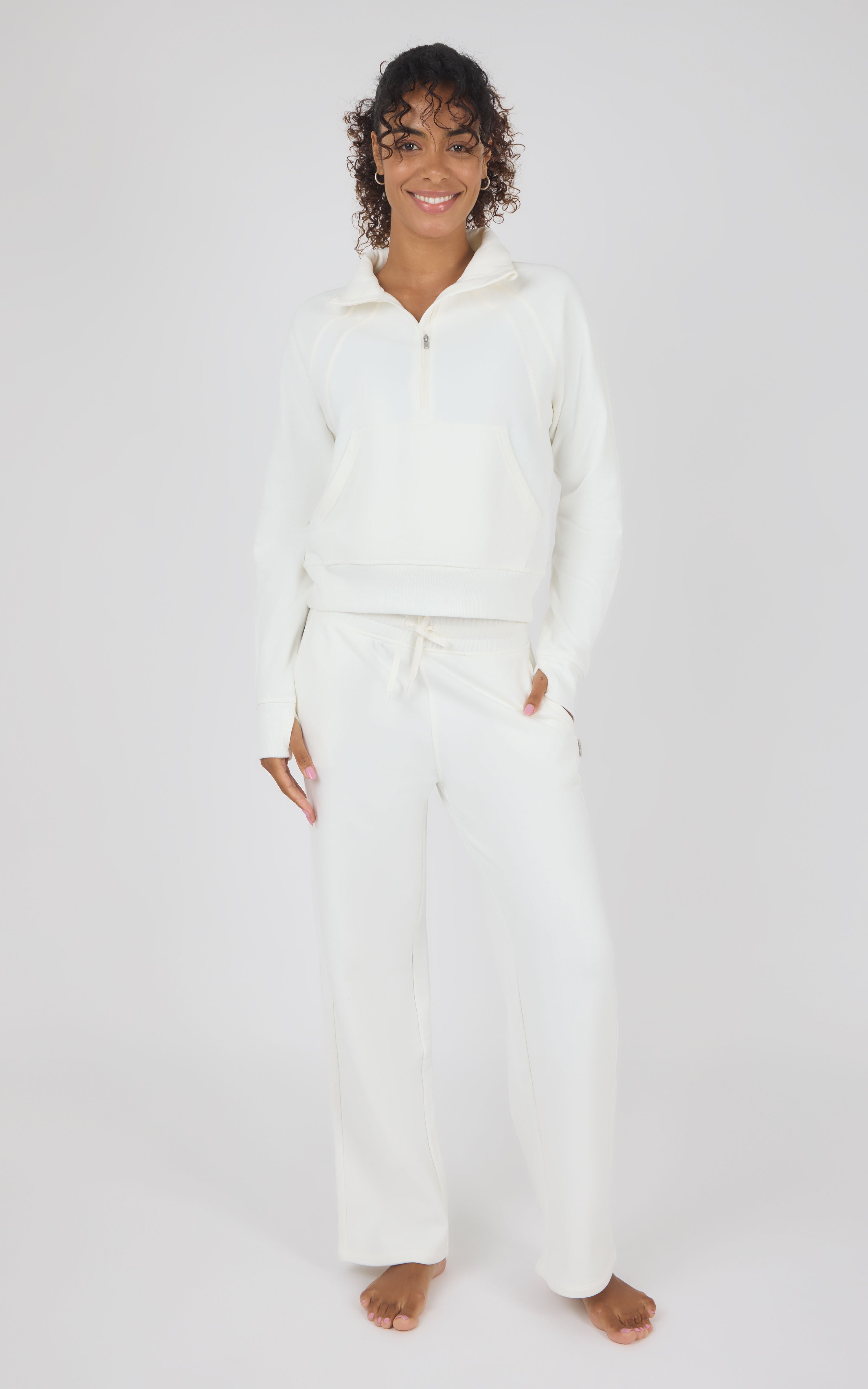 Bentley Fleece Camille Half Zip Jacket & Straight Leg Pant Set