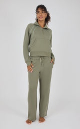Bentley Fleece Camille Half Zip Jacket & Straight Leg Pant Set