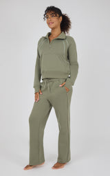 Bentley Fleece Camille Half Zip Jacket & Straight Leg Pant Set