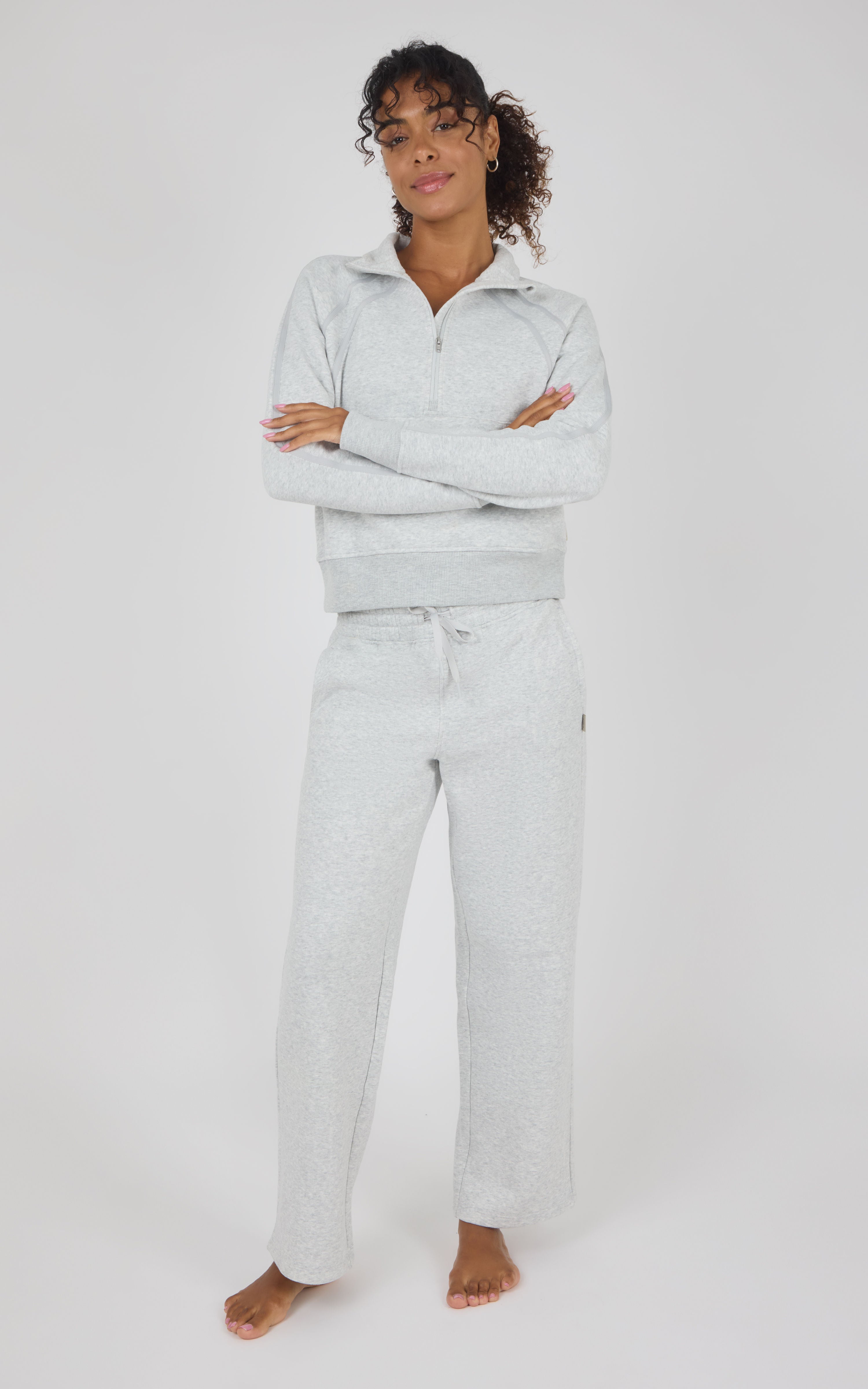 Bentley Fleece Camille Half Zip Jacket & Straight Leg Pant Set