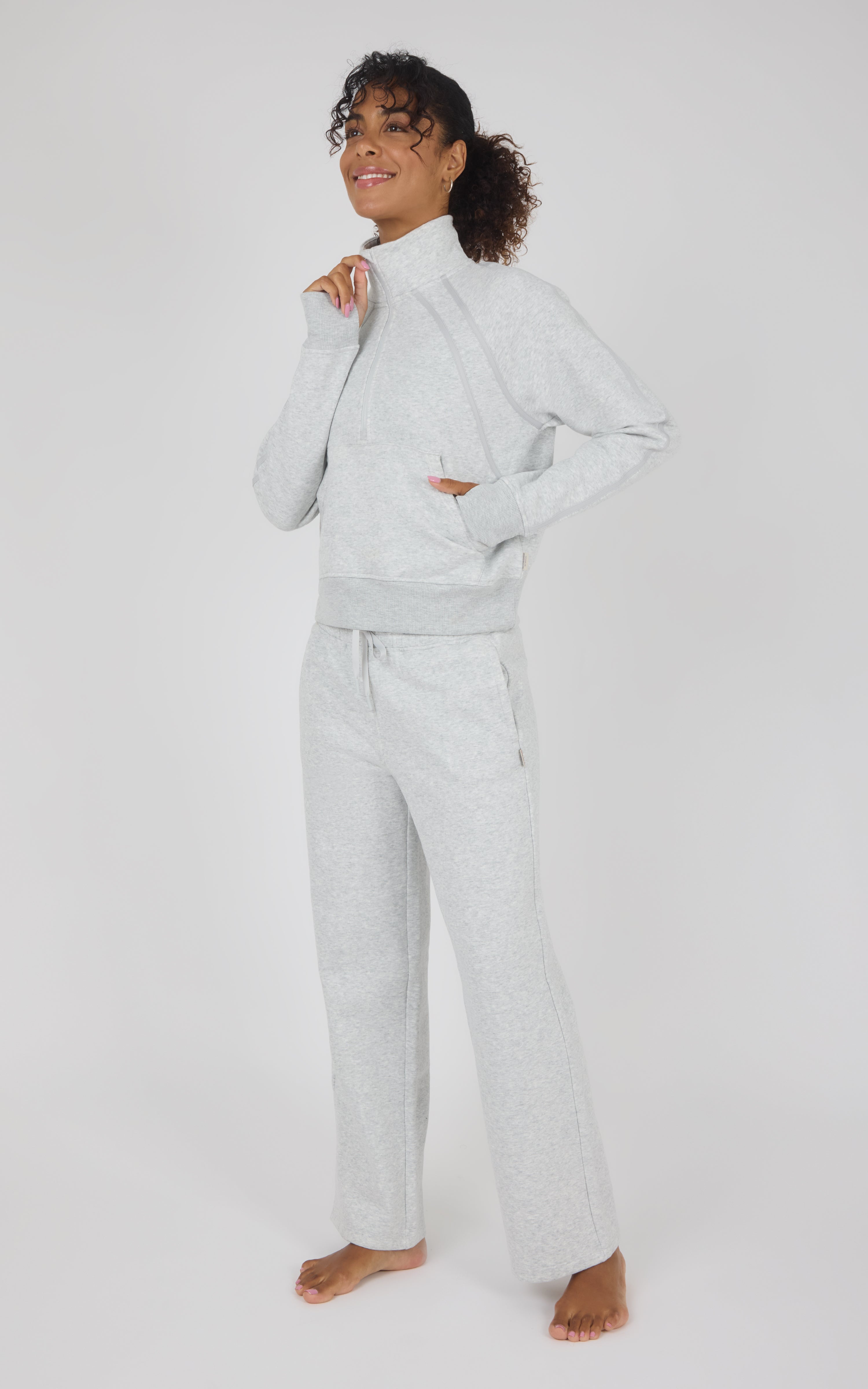 Bentley Fleece Camille Half Zip Jacket & Straight Leg Pant Set