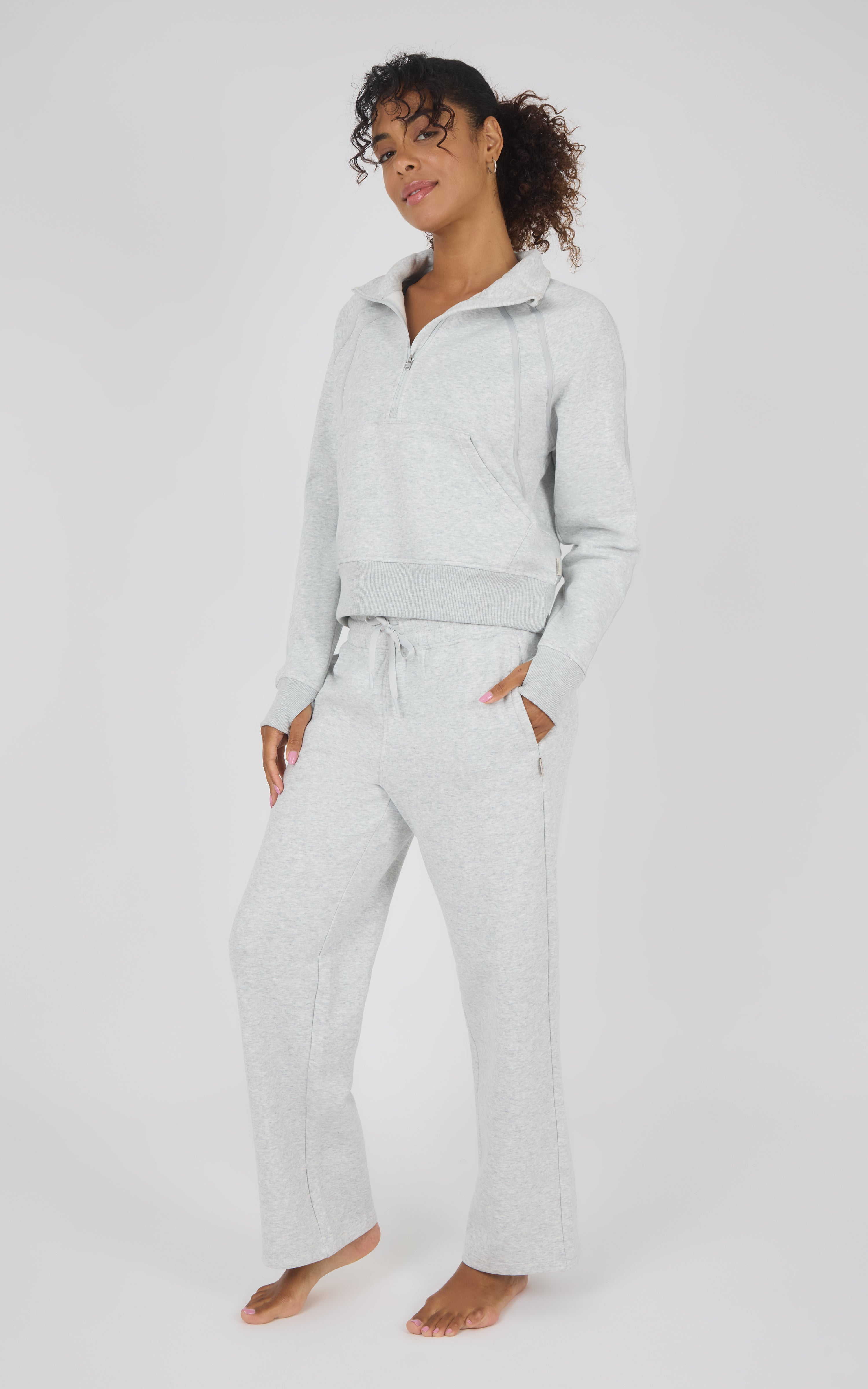 Bentley Fleece Camille Half Zip Jacket & Straight Leg Pant Set