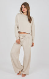 Aspen Plush Marvelle Crew Neck Top & Straight Pant Set - 90 Degree by Reflex
