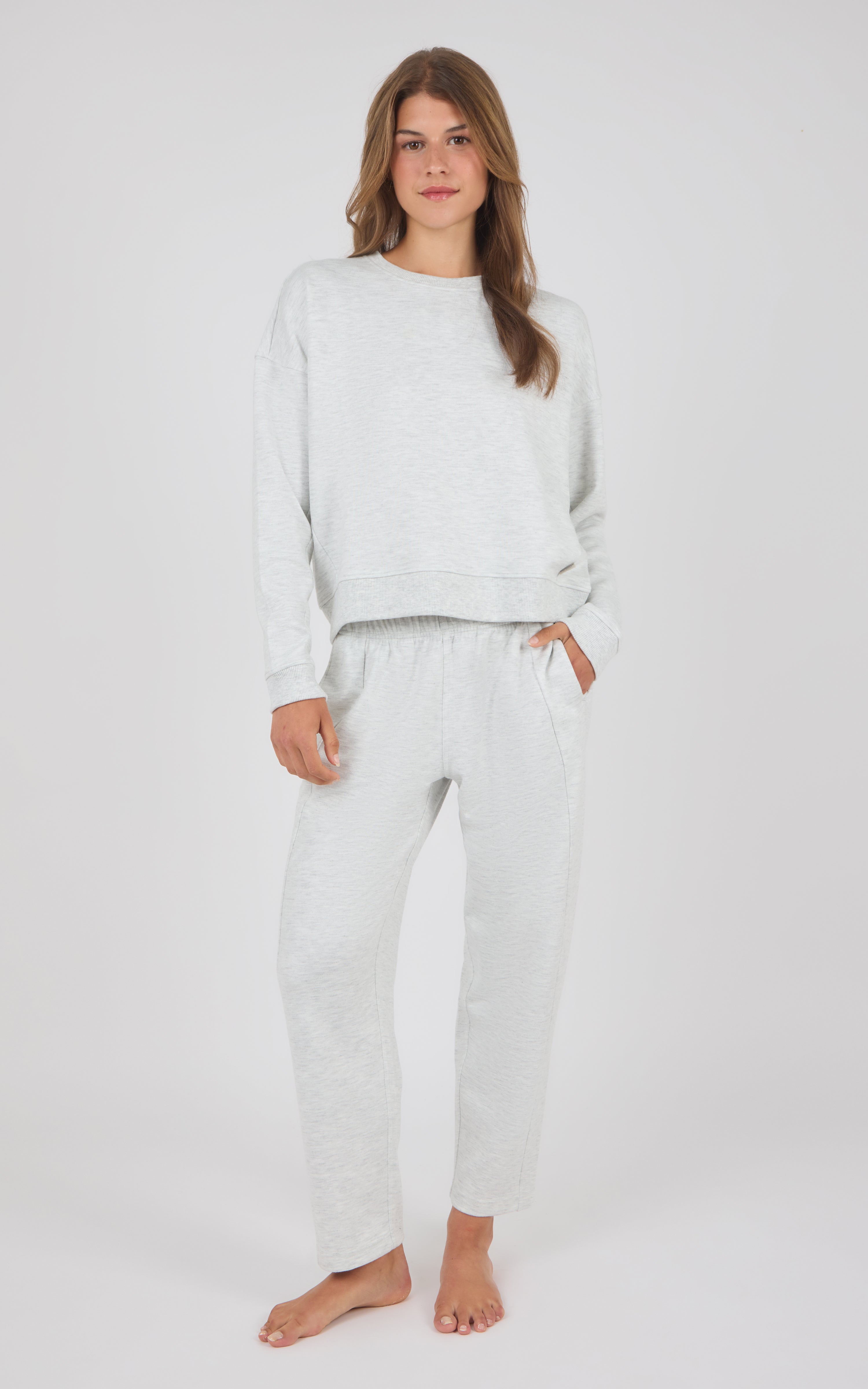 Aspen Plush Reset Crewneck Top & Tapered Pant Set - 90 Degree by Reflex