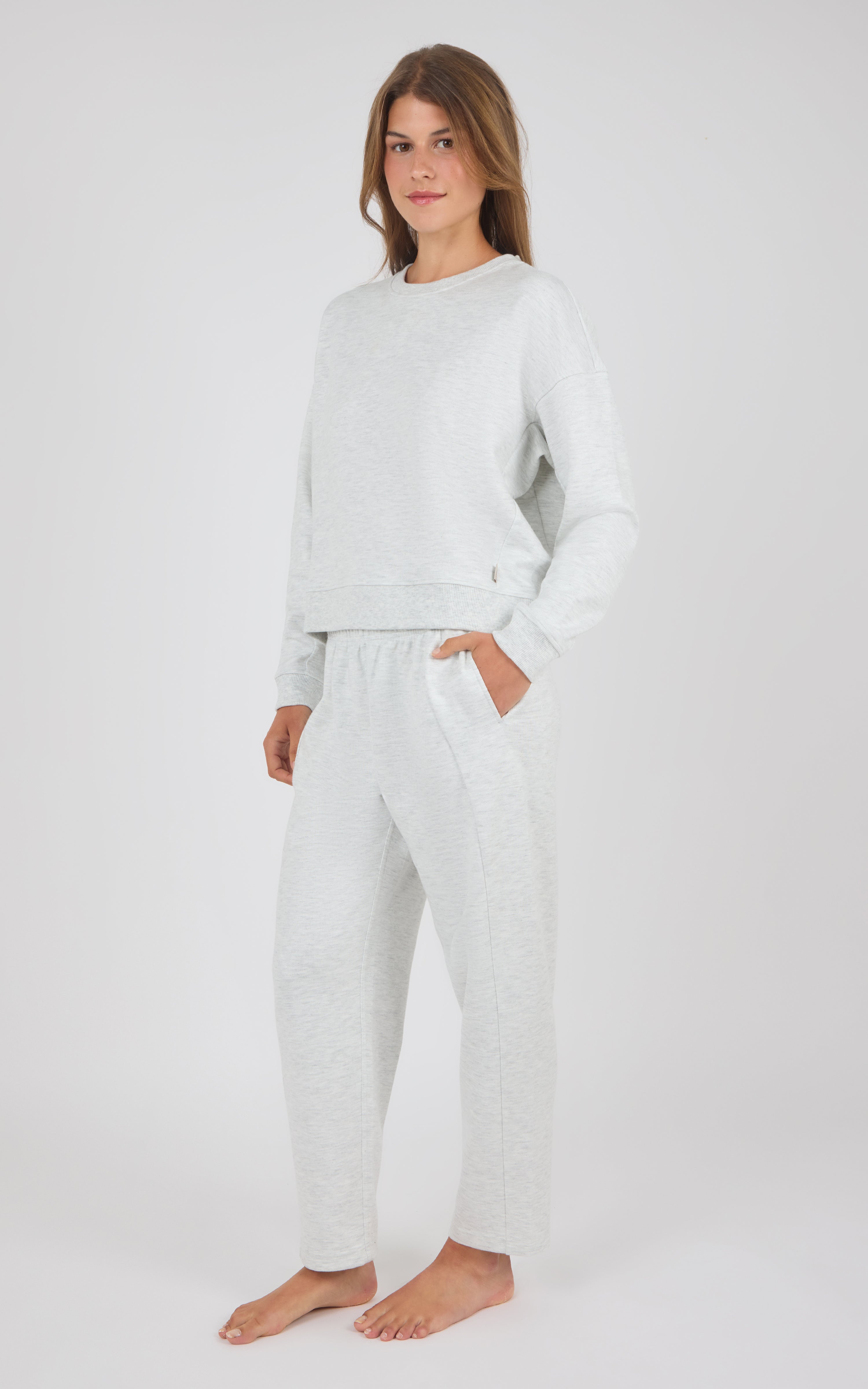 Aspen Plush Reset Crewneck Top & Tapered Pant Set - 90 Degree by Reflex