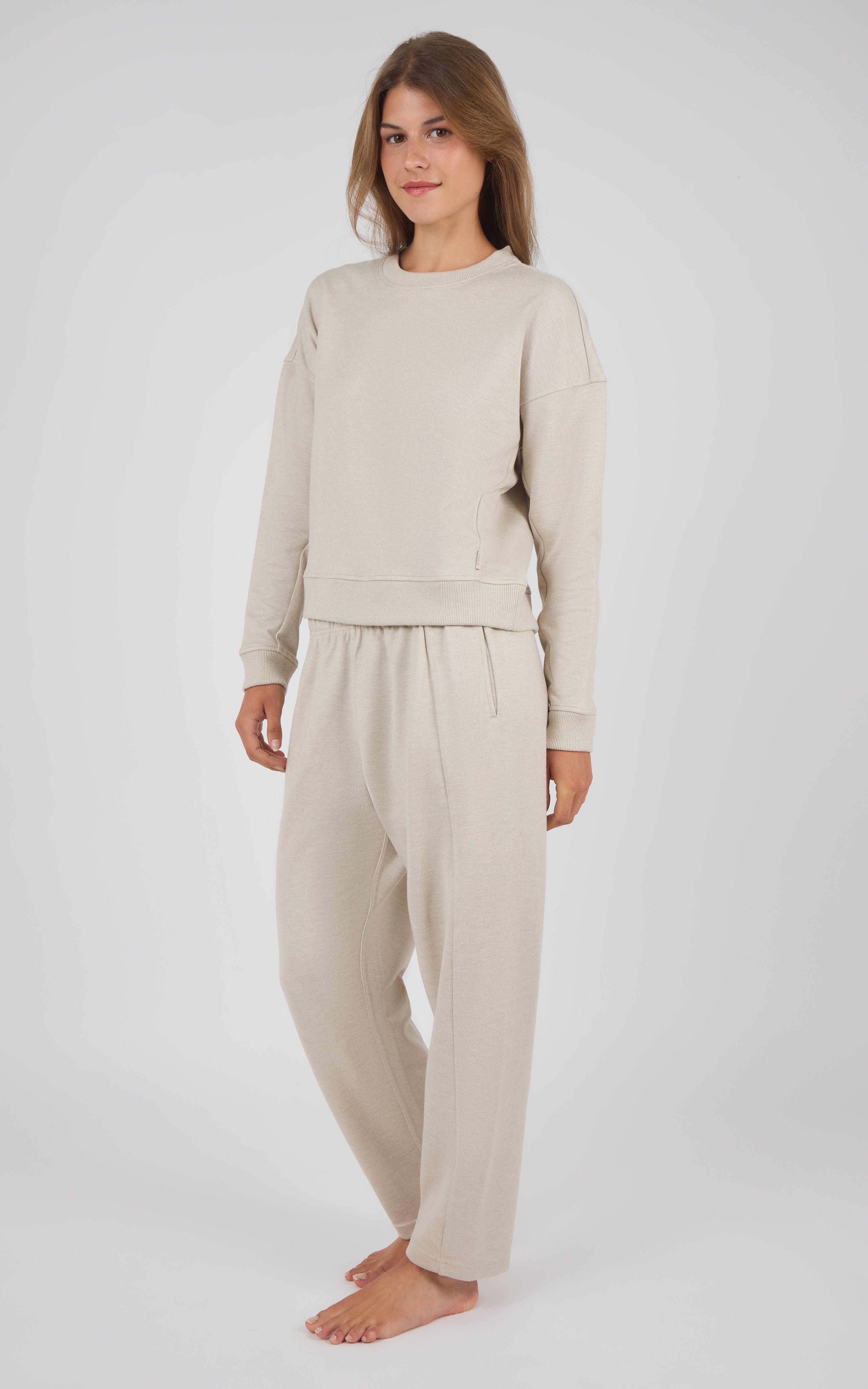 Aspen Plush Reset Crewneck Top & Tapered Pant Set - 90 Degree by Reflex