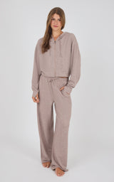 Aspen Fleece Alix Hoodie Jacket & Daya Wide Leg Pant Set - 90 Degree by Reflex