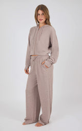 Aspen Fleece Alix Hoodie Jacket & Daya Wide Leg Pant Set - 90 Degree by Reflex