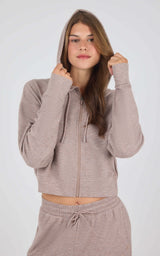 Aspen Fleece Alix Hoodie Jacket & Daya Wide Leg Pant Set - 90 Degree by Reflex