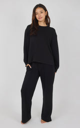 Softlite Fleece Crew Long Sleeve & Timeless Wide Leg Pant Set